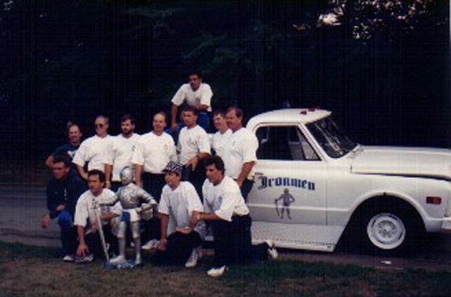 The &quot;Ironmen&quot; @ the 1993 State drill @ Hepmstead.

Bottom Row; L-R:  D. Bogash, E. Carey, &quot;Sam&quot;, R. Reitz, R. Bugdin.

Top Row; L-R: F. Darrow, A. Naugles, S. Beal, B. Zaweski, JR Renten, S. Carey, P. Jackman, J. Tradeski.